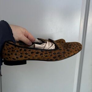 Stubbs & Wooton Women’s 9.5 Leopard Print Slip On Loafers